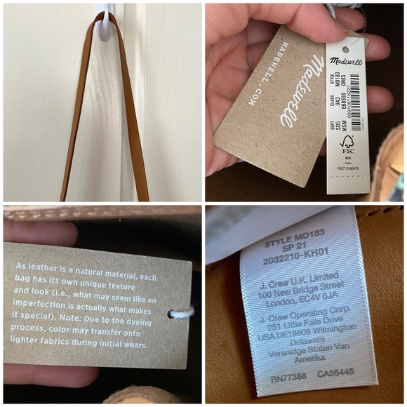 $158 NWT Madewell Sydney Tan Snake Embossed Leather Crossbody Satchel Bag - Picture 13 of 13